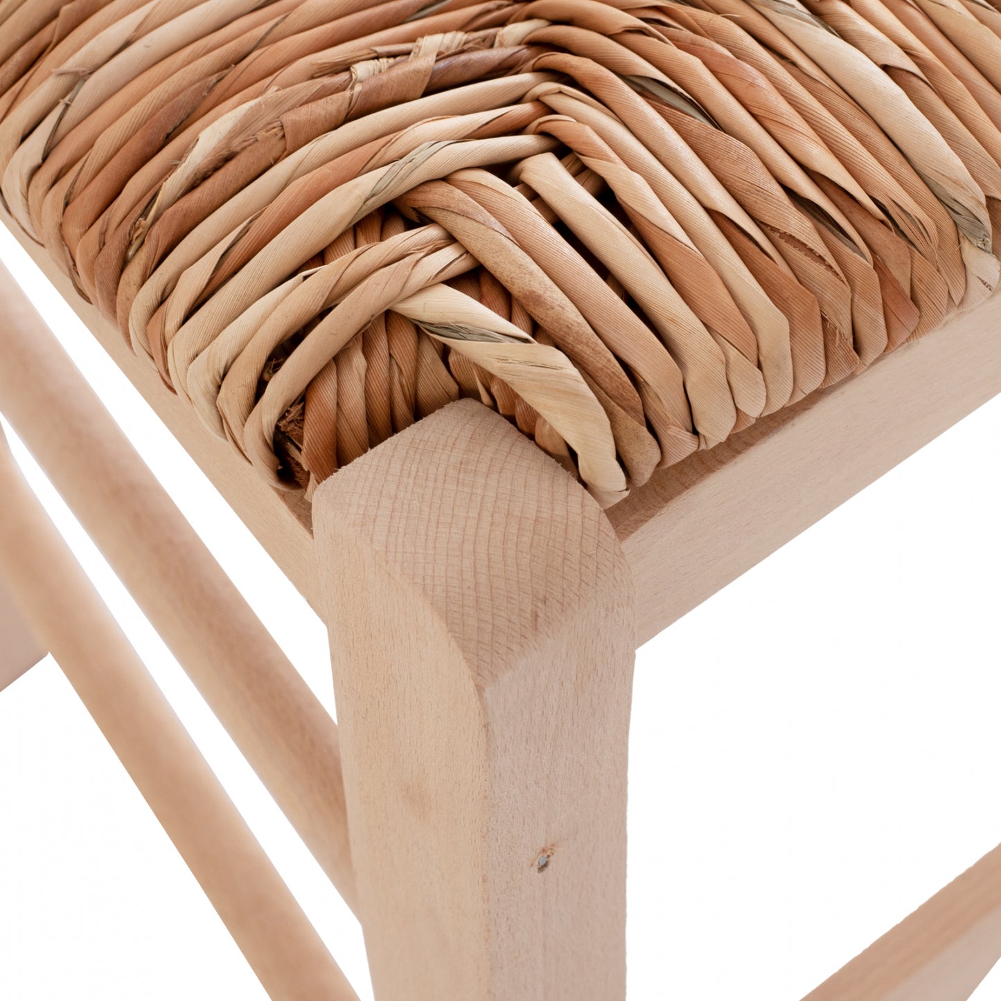 Traditional Chair With Straw Crossed Unpainted Hm10371.02