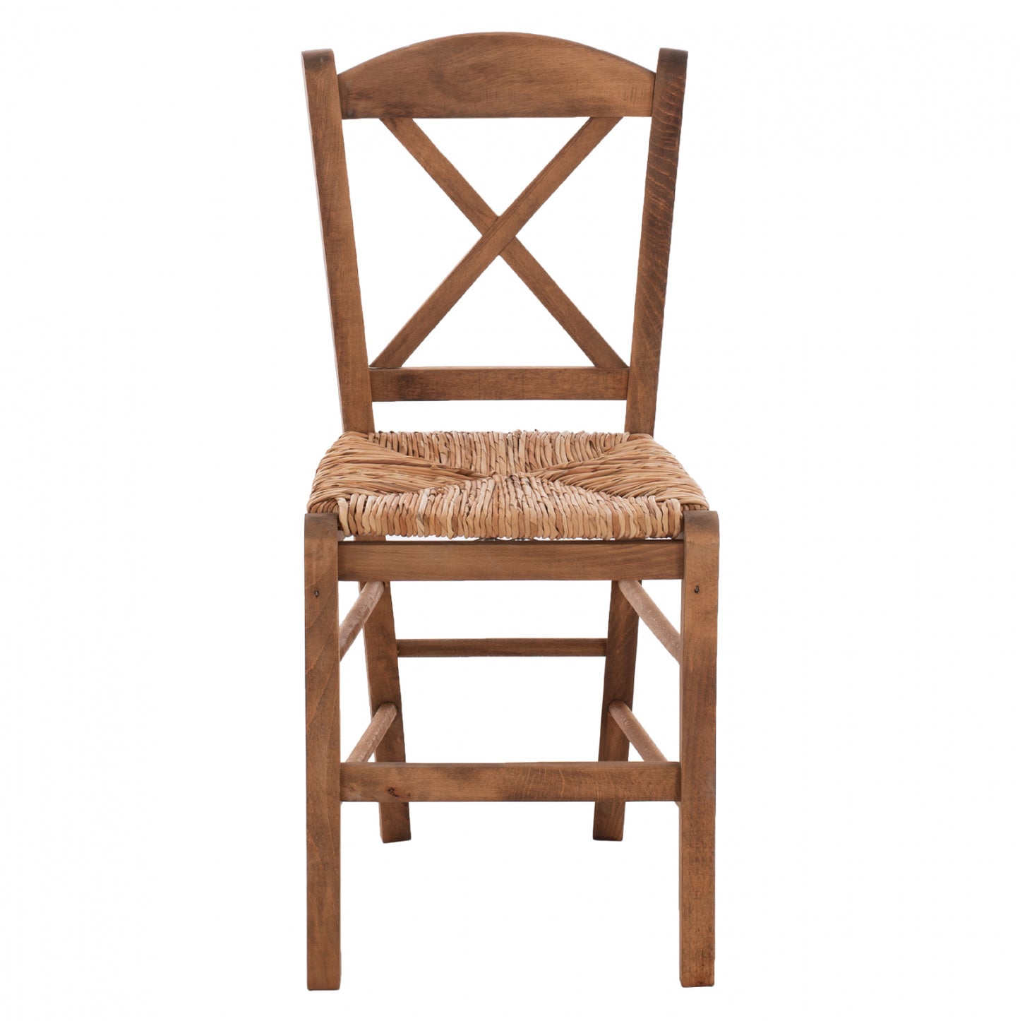 Traditional Chair With Straw Crossed Walnut Hm10371.01
