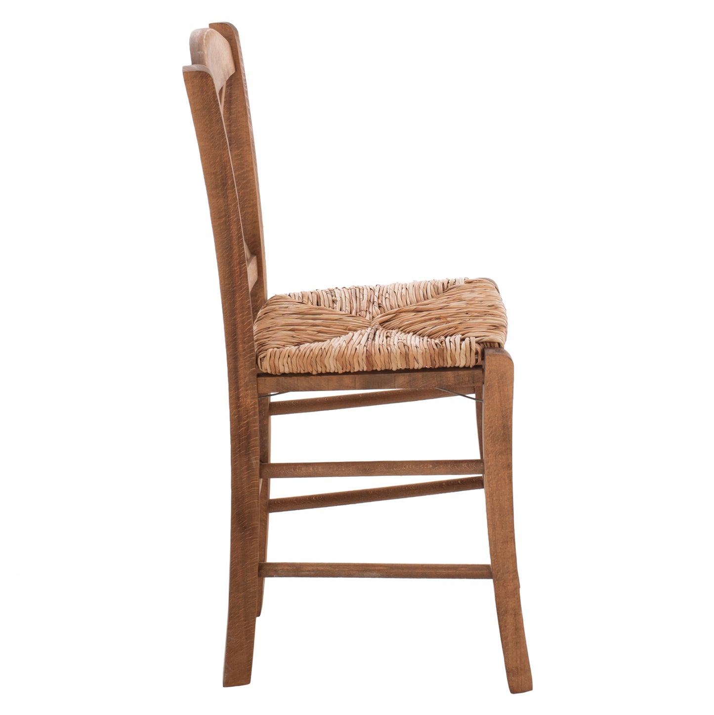 Traditional Chair With Straw Crossed Walnut Hm10371.01