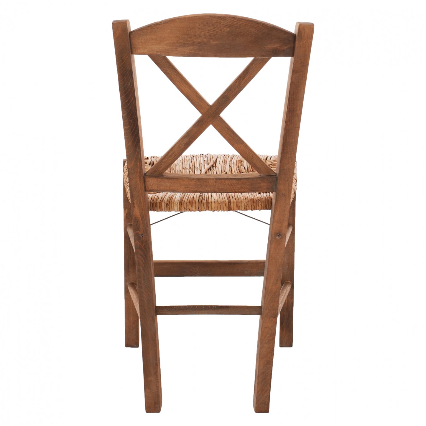 Traditional Chair With Straw Crossed Walnut Hm10371.01