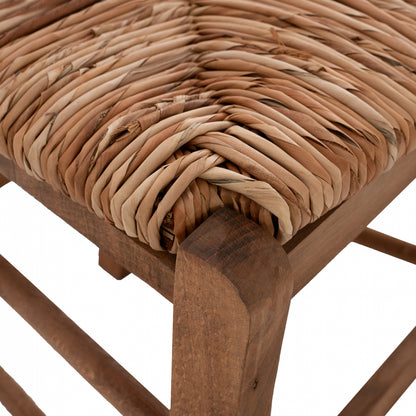 Traditional Chair With Straw Crossed Walnut Hm10371.01