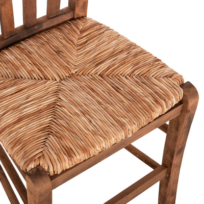 Chair Monte Hm10383.01 Beech Wood In Walnut-seagrass Rush-matt Seat 43x41x87hcm.