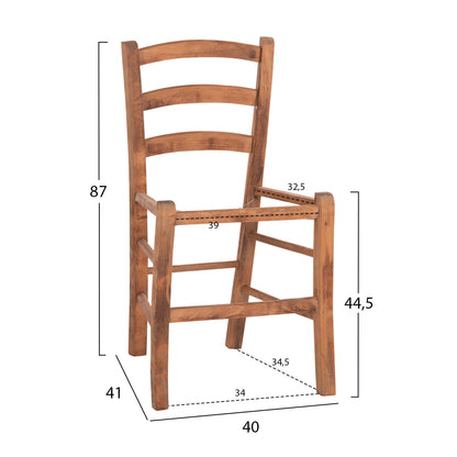 Chair Paros Hm5585.01 Beech Wood Impregnated In Walnut Color 40x41x87hcm.frame Only