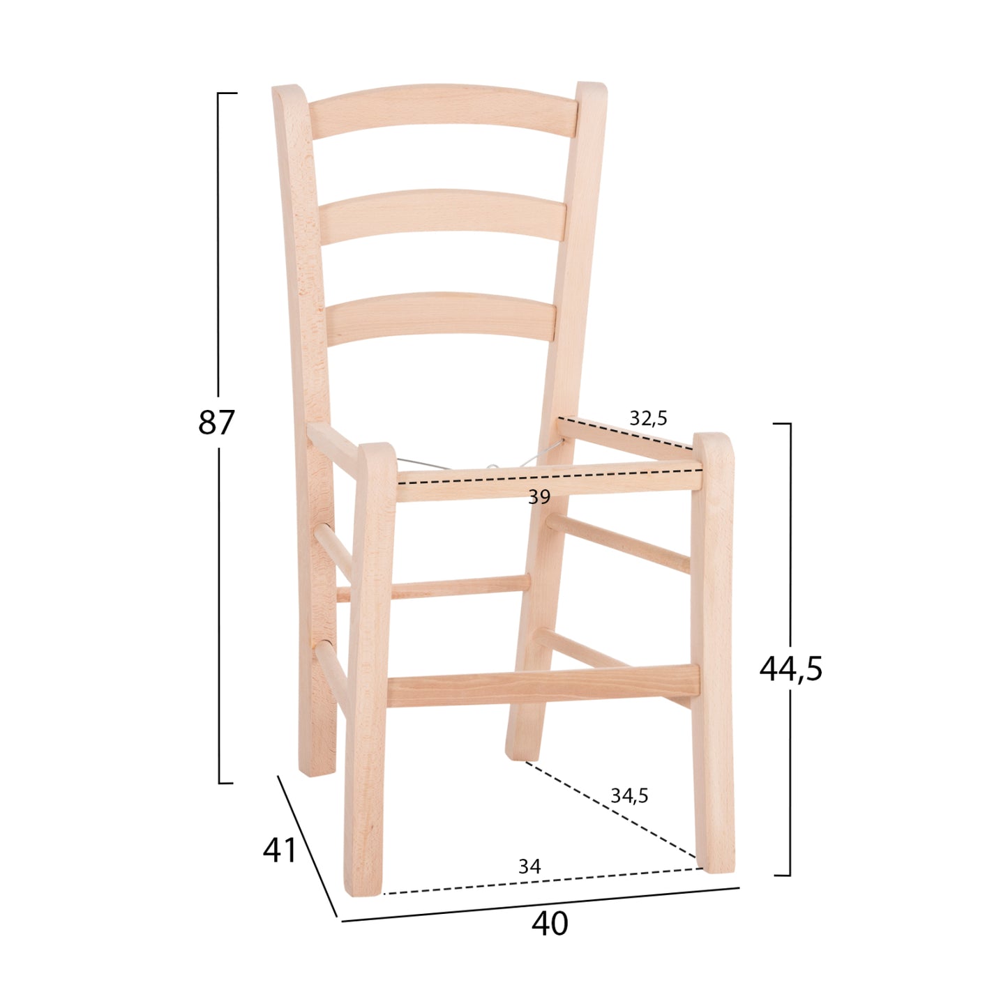 Chair Paros Hm5585.02 Beech Wood Impregnated-not Painted 40x41x87hcm.frame Only