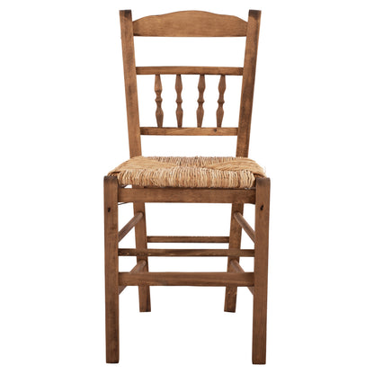 Traditional Chair With Straw Walnut Hm10258.01