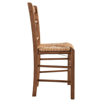Traditional Chair With Straw Walnut Hm10258.01