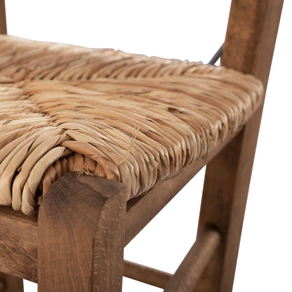 Traditional Chair With Straw Walnut Hm10258.01