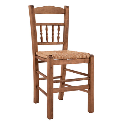 Traditional Chair With Straw Walnut Hm10258.01