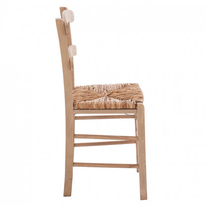 Traditional Chair With Straw Unpainted Hm10370.02