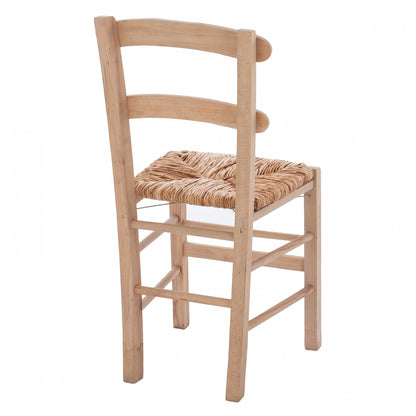 Traditional Chair With Straw Unpainted Hm10370.02