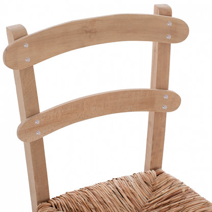 Traditional Chair With Straw Unpainted Hm10370.02