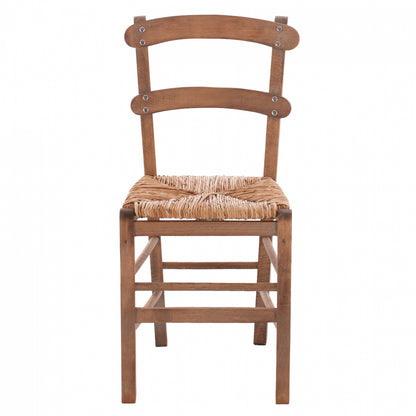 Traditional Chair With Straw Walnut Hm10370.01