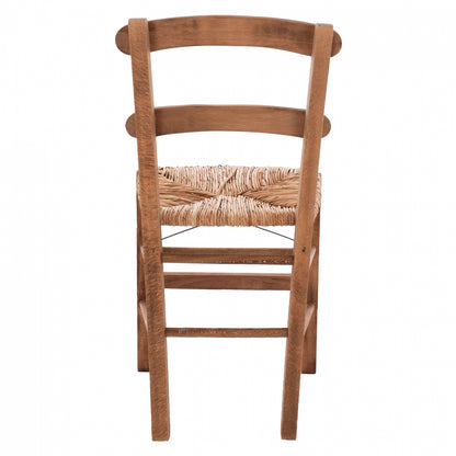 Traditional Chair With Straw Walnut Hm10370.01