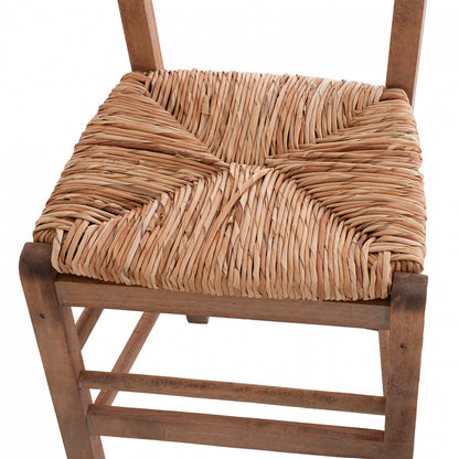 Traditional Chair With Straw Walnut Hm10370.01