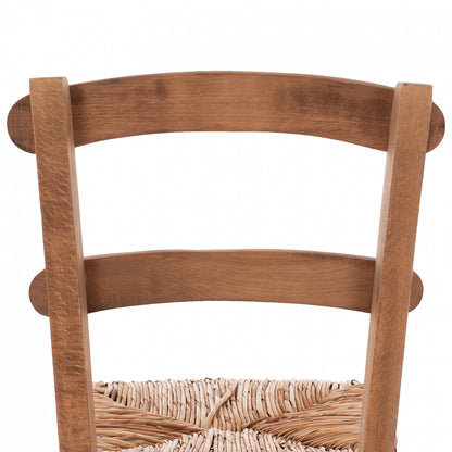 Traditional Chair With Straw Walnut Hm10370.01