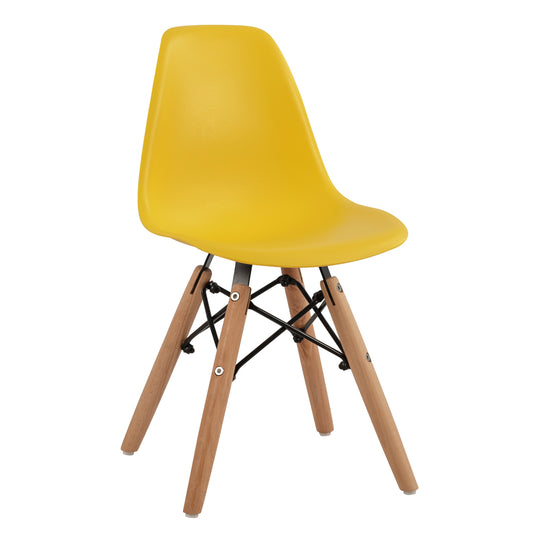 Chair Twist Kid Hm8453.04 With Wooden Legs & Seat Yellow Pp 30,5x33x59 Cm