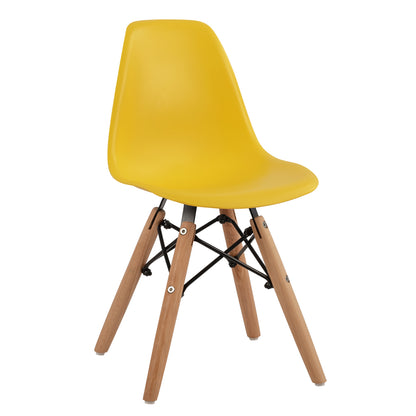 Chair Twist Kid Hm8453.04 With Wooden Legs & Seat Yellow Pp 30,5x33x59 Cm