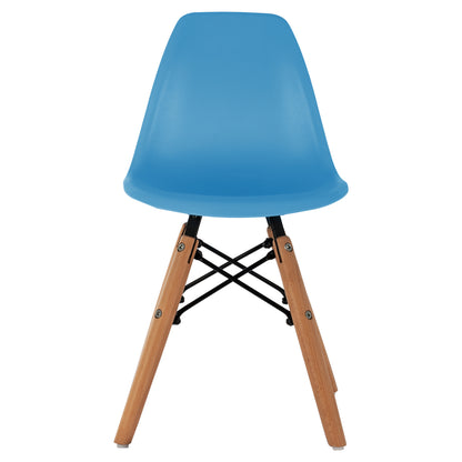 Chair Twist Kid Hm8453.08 With Wooden Legs & Seat Blue Pp 30,5x33x59 Cm