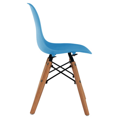 Chair Twist Kid Hm8453.08 With Wooden Legs & Seat Blue Pp 30,5x33x59 Cm