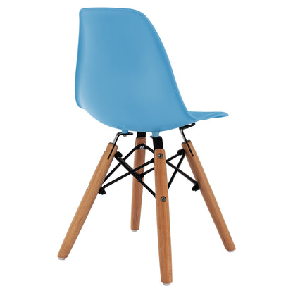 Chair Twist Kid Hm8453.08 With Wooden Legs & Seat Blue Pp 30,5x33x59 Cm