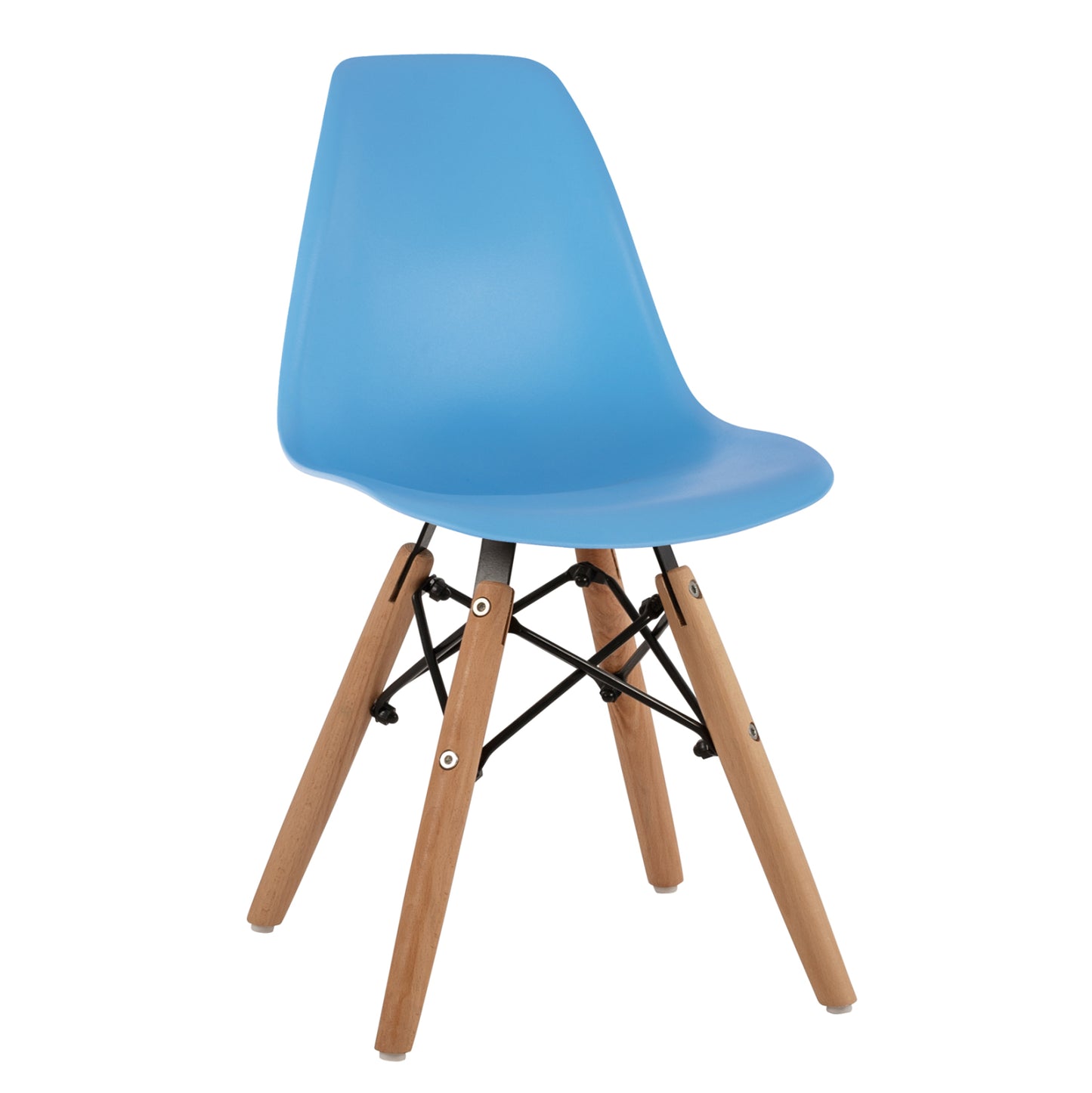 Chair Twist Kid Hm8453.08 With Wooden Legs & Seat Blue Pp 30,5x33x59 Cm