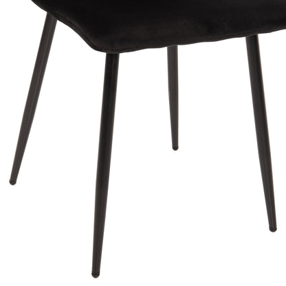 Dining Chair Latrell Hm8587.04 Black Velvet & Black Metal Legs 43x54x88hcm.