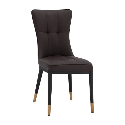 Dining Chair Sammy With Brown Pu & Black Metallic Frame Hm8722.12  46x54x95 Cm.