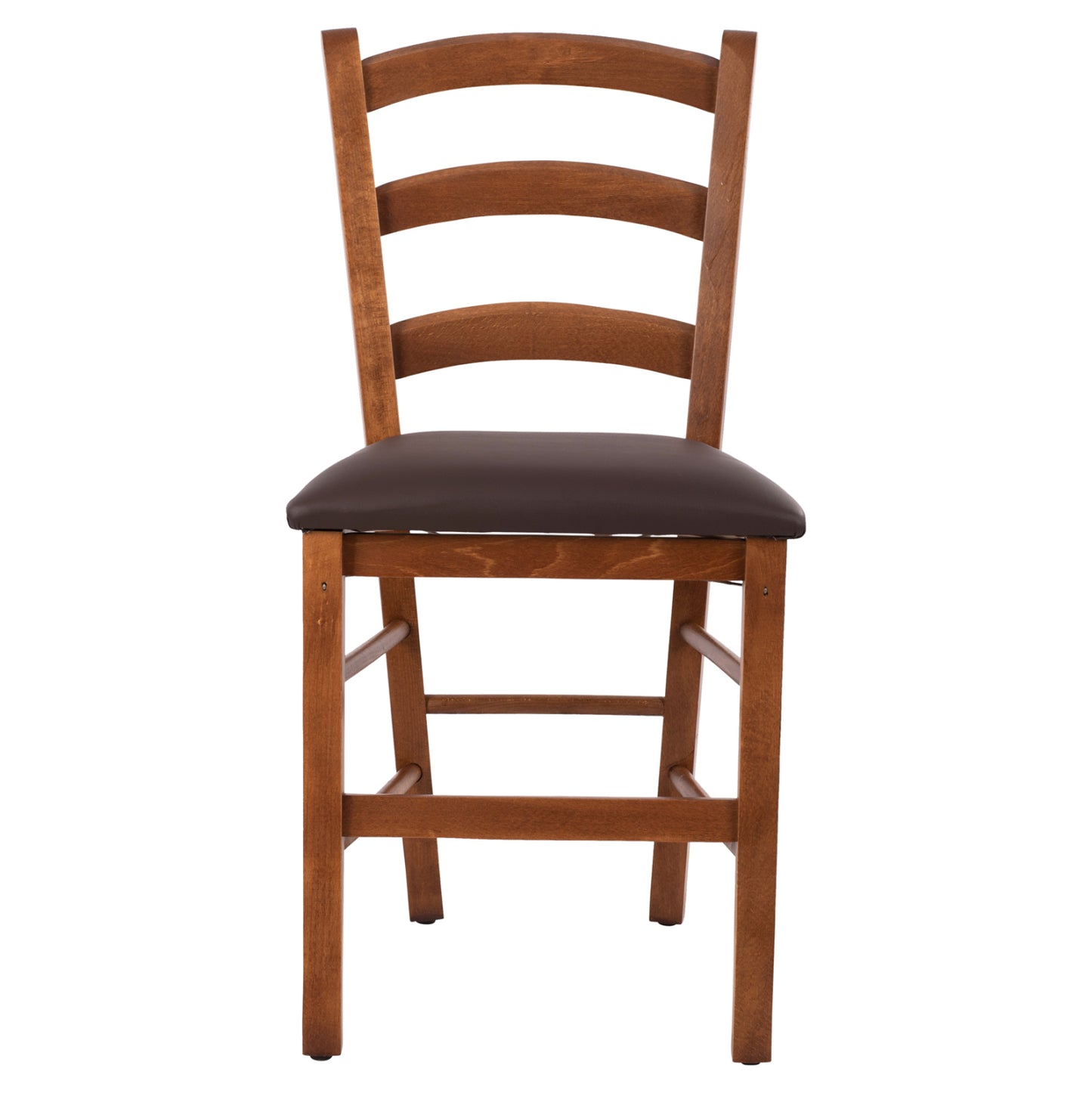 Chair In Walnut Color Paros Hm5584 With Pu Brown Seat 43x40x88 Cm