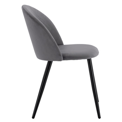 Dining Chair Hm8731.11 With Metallic Legs & Grey Velvet
