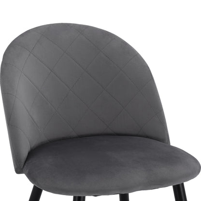Dining Chair Hm8731.11 With Metallic Legs & Grey Velvet