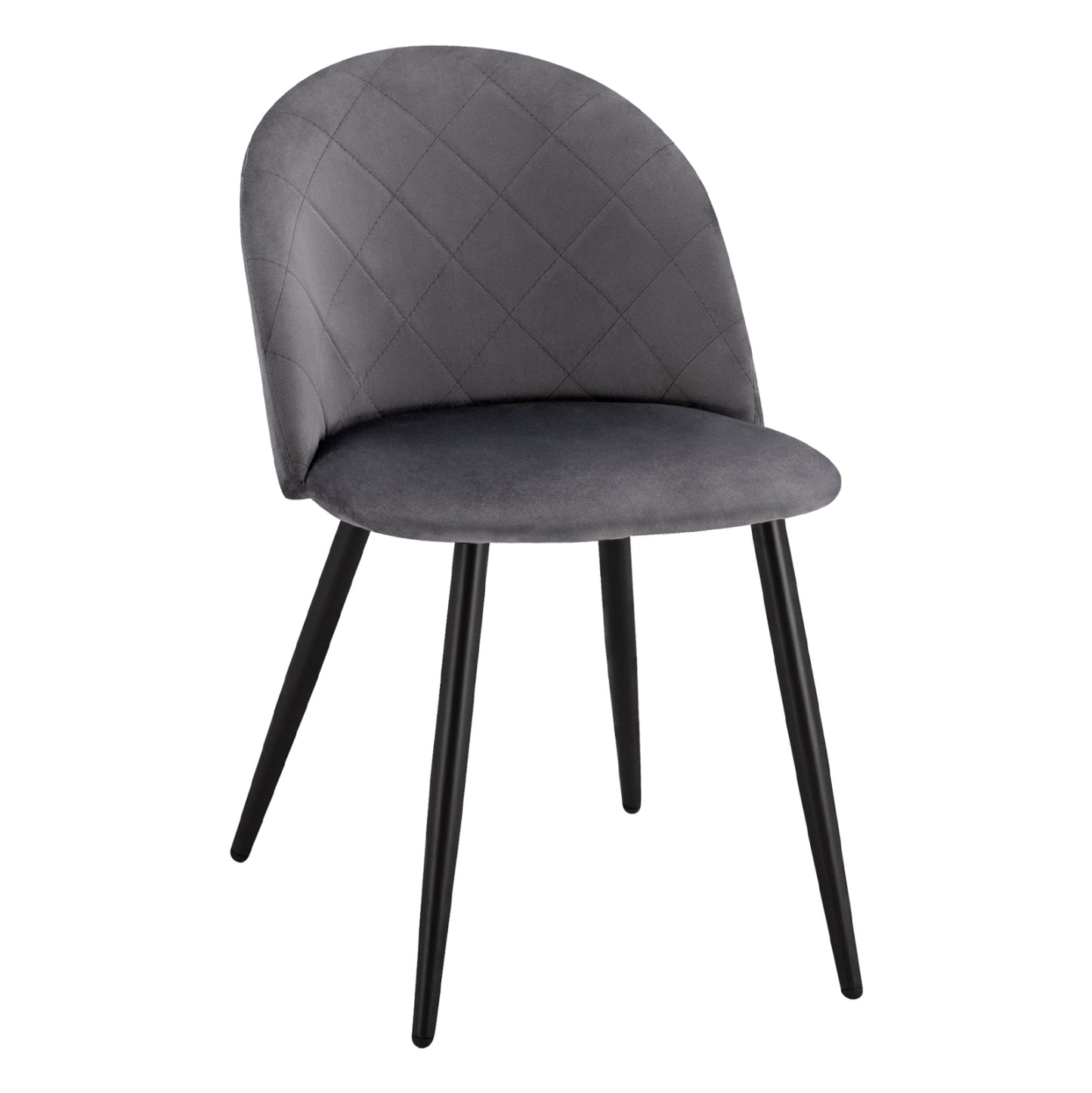 Dining Chair Hm8731.11 With Metallic Legs & Grey Velvet