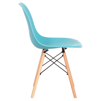Dining Chair Twist Hm8460.08 Beech Wood Frame In Natural-pp Seat In Turquoise 46x54x80hcm.