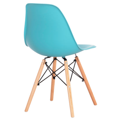 Dining Chair Twist Hm8460.08 Beech Wood Frame In Natural-pp Seat In Turquoise 46x54x80hcm.
