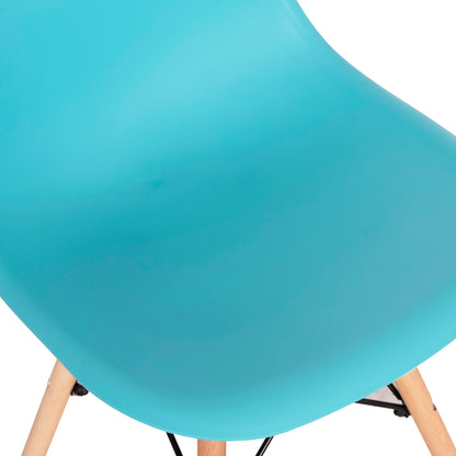 Dining Chair Twist Hm8460.08 Beech Wood Frame In Natural-pp Seat In Turquoise 46x54x80hcm.