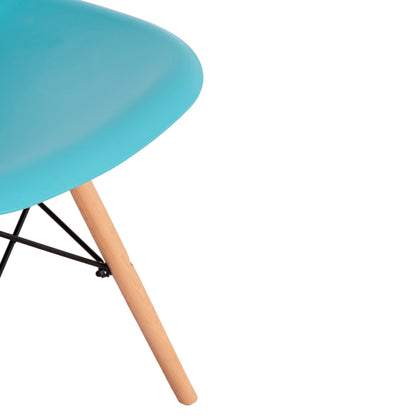 Dining Chair Twist Hm8460.08 Beech Wood Frame In Natural-pp Seat In Turquoise 46x54x80hcm.