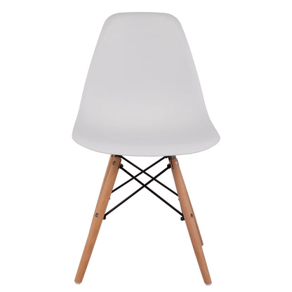 Chair With Wooden Legs And Seat Twistn Pp White Hm8460.01 46x50x82 Cm