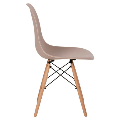 Dining Chair Twist Hm8460.35 Wooden Legs-polypropylene Legs-cappuccino Color 46x50x82hcm.