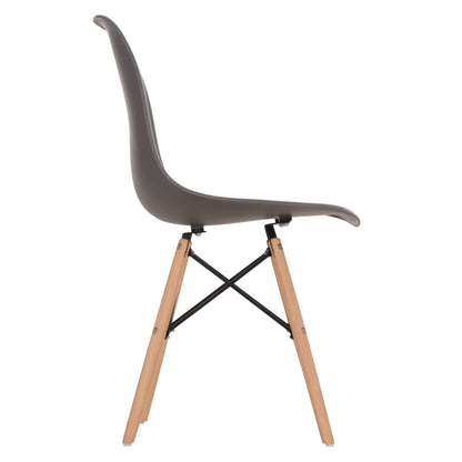 Chair With Wooden Legs And Seat Twist Pp Grey Hm8460.10 46x50x82 Cm