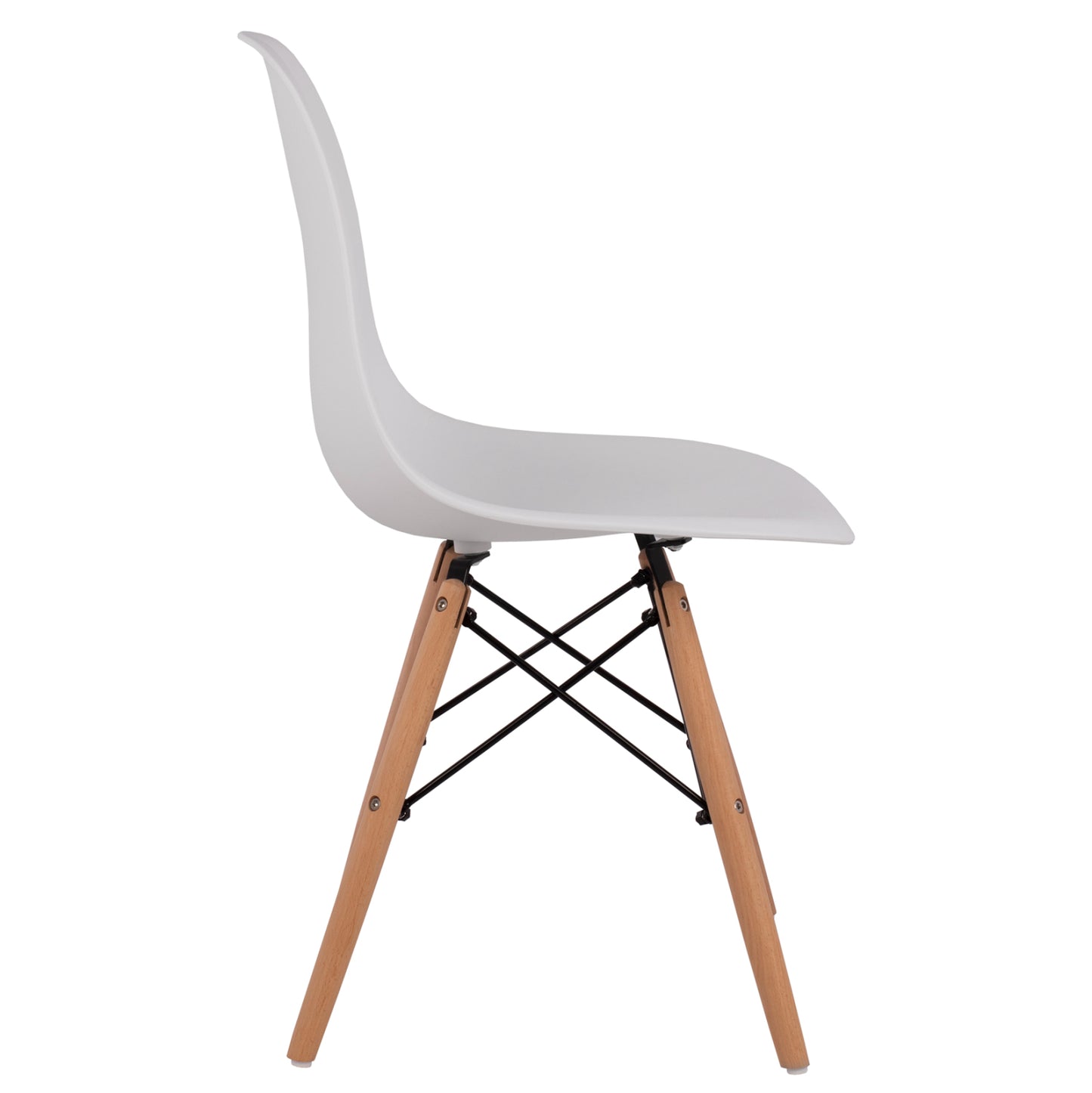 Chair With Wooden Legs And Seat Twistn Pp White Hm8460.01 46x50x82 Cm