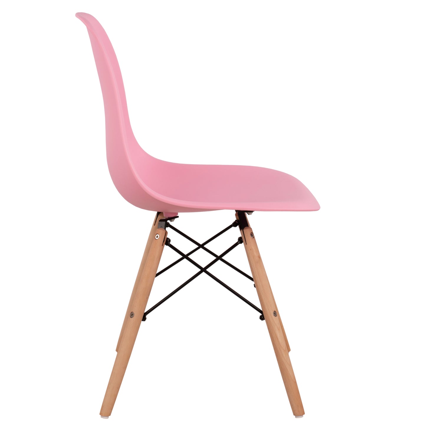Chair With Wooden Legs And Seat Twist Pp Pink Hm8460.05 46x50x82 Cm