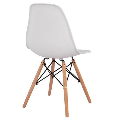 Chair With Wooden Legs And Seat Twistn Pp White Hm8460.01 46x50x82 Cm
