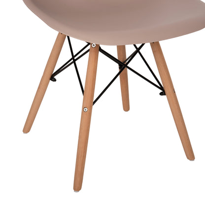 Dining Chair Twist Hm8460.35 Wooden Legs-polypropylene Legs-cappuccino Color 46x50x82hcm.