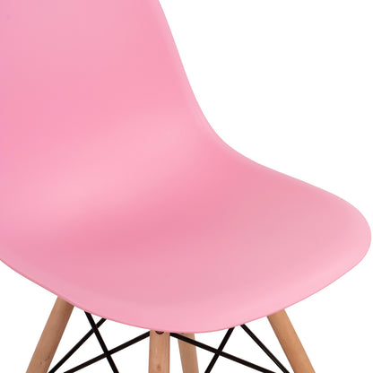 Chair With Wooden Legs And Seat Twist Pp Pink Hm8460.05 46x50x82 Cm