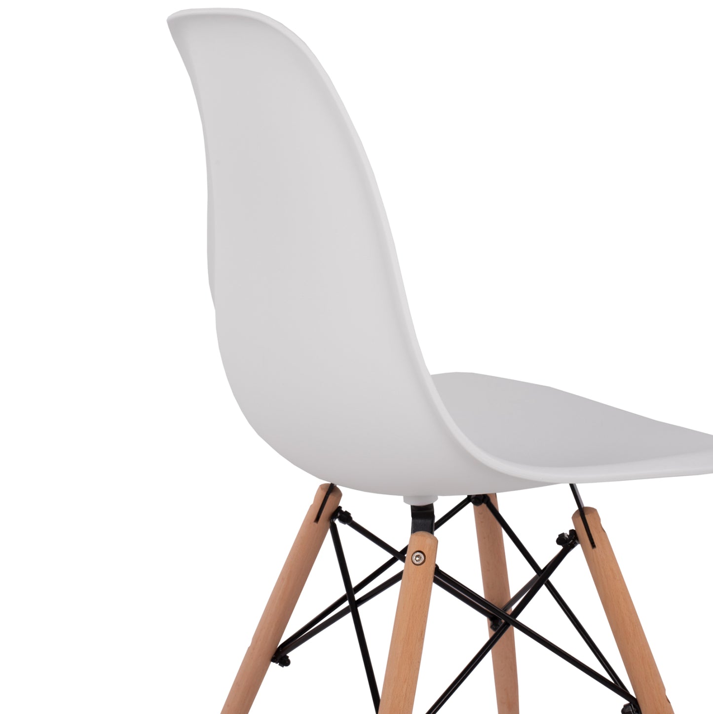 Chair With Wooden Legs And Seat Twistn Pp White Hm8460.01 46x50x82 Cm