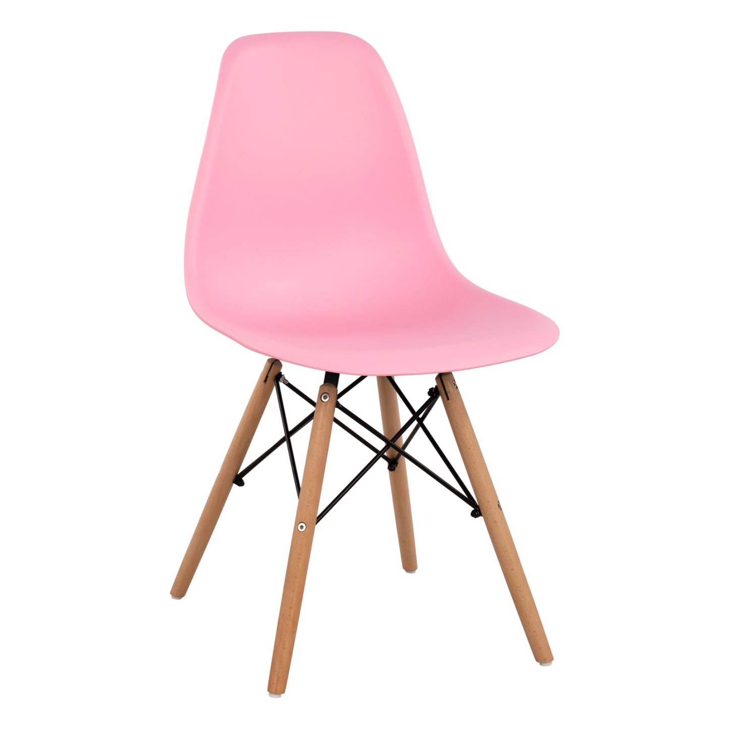 Chair With Wooden Legs And Seat Twist Pp Pink Hm8460.05 46x50x82 Cm
