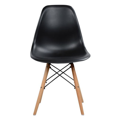 Chair With Wooden Legs And Seat Twist Pp Black Hm8460.02 46x50x82 Cm