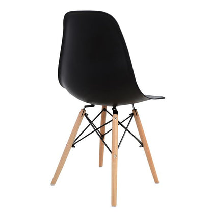 Chair With Wooden Legs And Seat Twist Pp Black Hm8460.02 46x50x82 Cm
