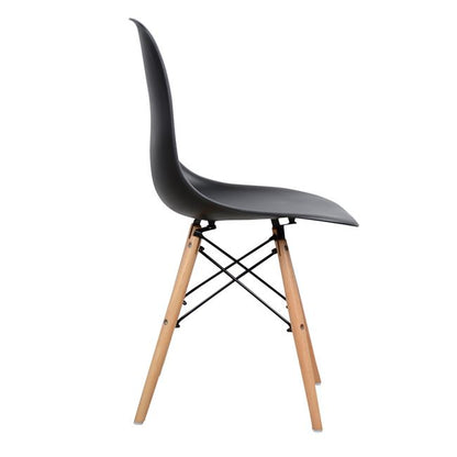 Chair With Wooden Legs And Seat Twist Pp Black Hm8460.02 46x50x82 Cm