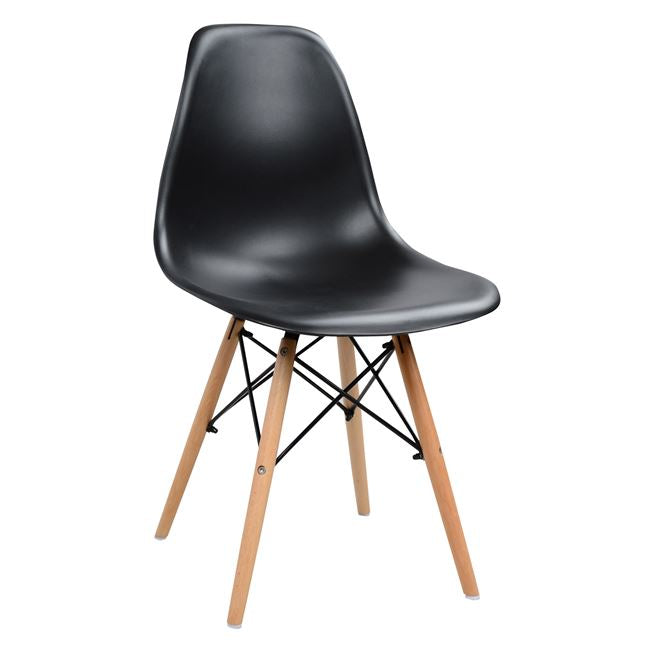 Chair With Wooden Legs And Seat Twist Pp Black Hm8460.02 46x50x82 Cm
