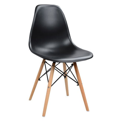 Chair With Wooden Legs And Seat Twist Pp Black Hm8460.02 46x50x82 Cm